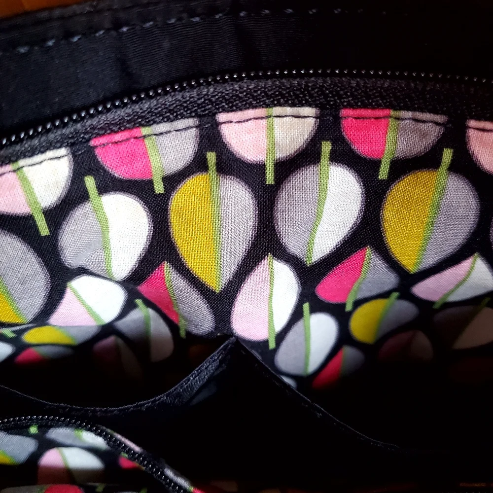 Vera Bradley Black Nylon Double Zip Mailbag - Picture 8 of 14